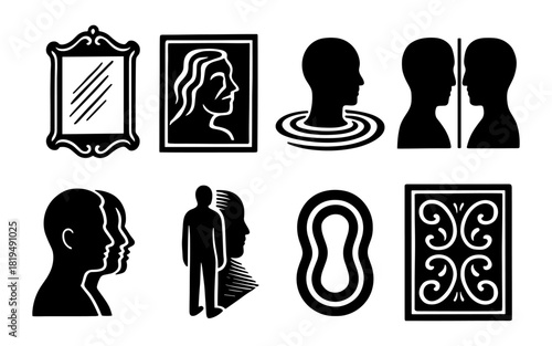 Abstract silhouettes and faces: artistic exploration in black and white design