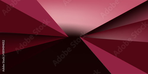 Black pink red modern abstract background. Geometric shape. Viva magenta. Color 2023. Triangles, lines, stripes. Futuristic. Gradient. Clock, business, time concept. Bright. Minimal. Web banner.
