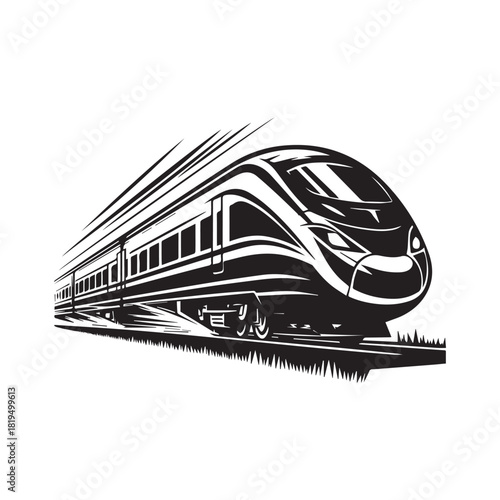 “Fast Electric Train Vector – Express Rail Graphic Design”