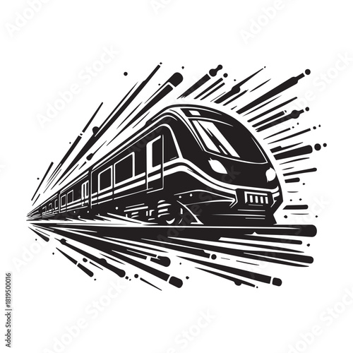 “Fast Electric Train Vector – Express Rail Graphic Design”