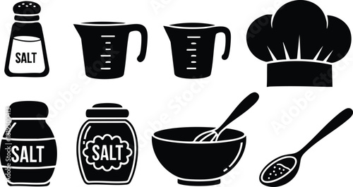 Cooking utensils and chef hat kitchen tools vector illustration for culinary design and food preparation concepts 