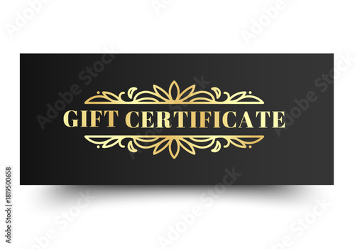 Elegant Gift Voucher Sale with Ornament Simple design. Design for invitation, certificate, gift coupon, ticket or voucher