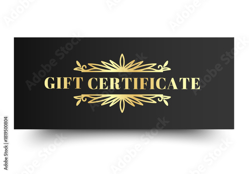 Elegant Gift Voucher Sale with Ornament Simple design. Design for invitation, certificate, gift coupon, ticket or voucher