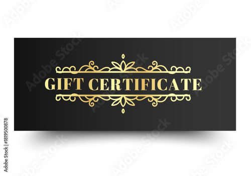 Elegant Gift Voucher Sale with Ornament Simple design. Design for invitation, certificate, gift coupon, ticket or voucher