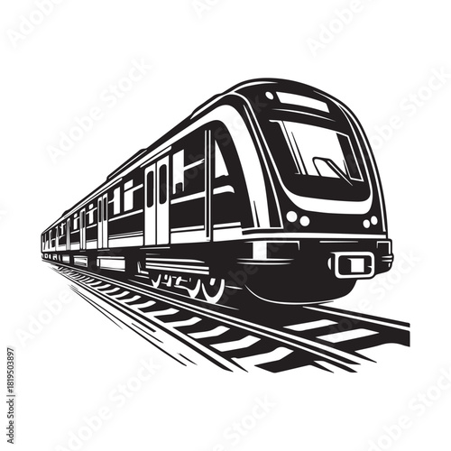 “High-Speed Train Illustration – Modern Railway Artwork”