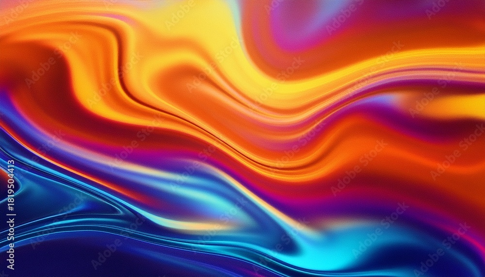 Fototapeta premium Retro Vibrant Gradient Background With Thermal Heatmap Effect And Grain Texture Liquid Fluid Backdrop