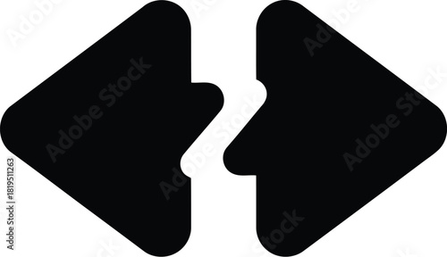 Expand collapse arrows icon   split design for user interface elements vector