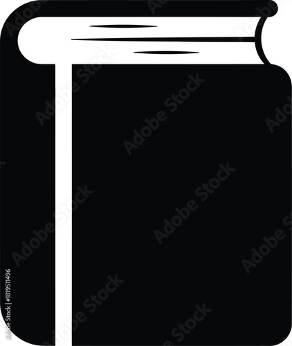 Closed book icon vector black silhouette graphic design element education reading library symbol