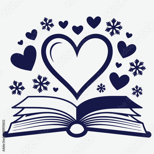 Heart and Snowflakes Book Design