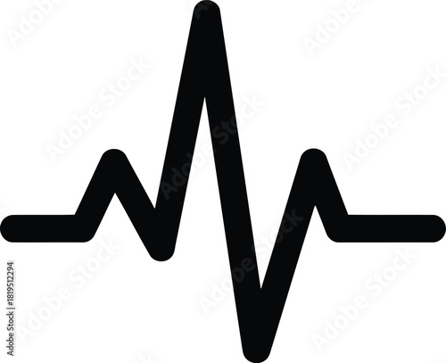 Medical heartbeat pulse line icon vector   health monitor ekg ecg rhythm symbol