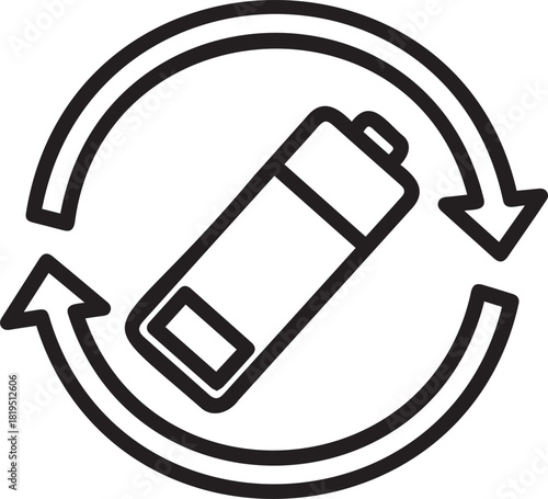 Battery Recycling Symbol Sustainable Energy and Environmental Responsibility.