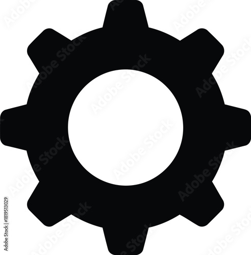 Black gear settings cogwheel icon symbol for web ui options configuration mechanism