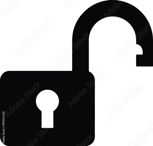 Unlocked padlock icon vector for security access open protection unlock symbol