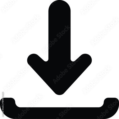 Modern download icon arrow down button for web mobile app user interface design