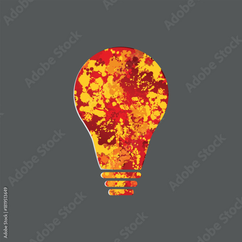A light bulb for a business idea, brainstorming session, or electrical engineering concept. A light bulb cut out of paper on a gray