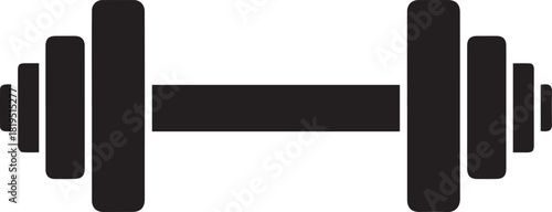 Dumbbell icon for fitness and weightlifting concept.