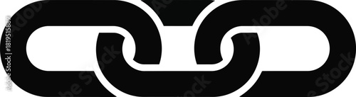 Chain link icon   connection, security, and url symbol black vector isolated