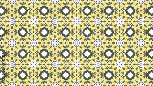 Geometric floral abstract textile pattern design.