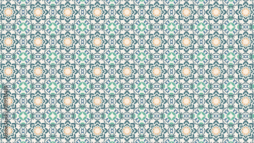 Geometric floral abstract textile pattern design.