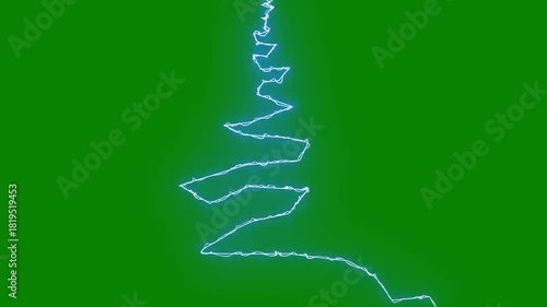 Blue lightning energy blast with looping electric bolts and powerful thunder flashes on green screen, dynamic electricity storm overlay creating a high-tech blue beam effect perfect for VFX and motion