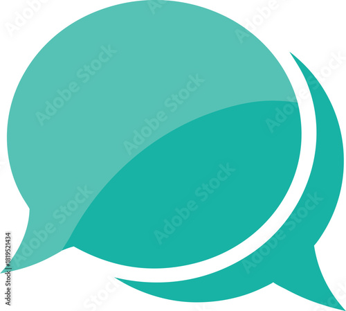 Cyan speech bubble icon for online communication and conversation