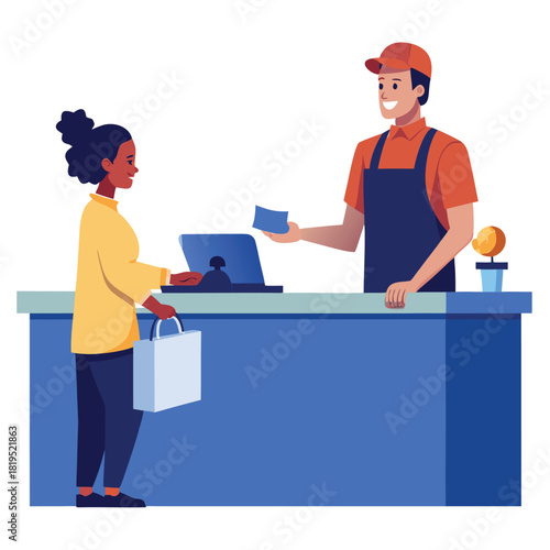 Customer Paying at Store Cashier With Credit Card
