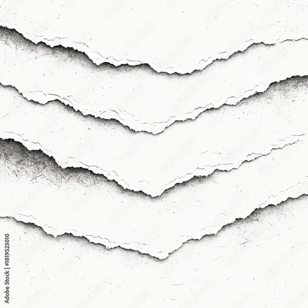 Fototapeta premium Abstract torn vector texture with layered ripped edges distressed grunge cuts pure white background high quality