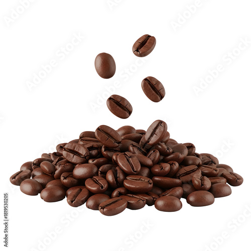 Coffee Beans Brown Roasted Isolated On Transparent Background
