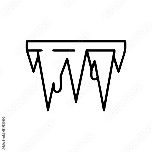 Icicles hanging from a roof in winter season for winter holidays  