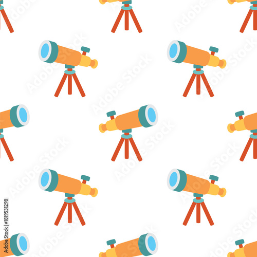 cartoon telescope seamless pattern