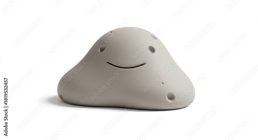 Fototapeta premium Clay 3D Blob - Soft clay blob with simple friendly form