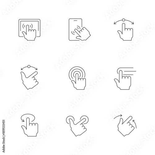 Set line icons of touch screen