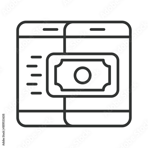 Contactless payment smartphone icon in line design. contactless payment, mobile pay, wireless payment, NFC money, smartphone transaction, tap payment, digital finance, cashless on white background