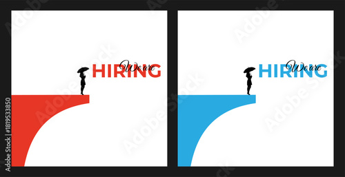We're hiring. An ad for an advertising campaign at retail on the day of purchase. vector illustration