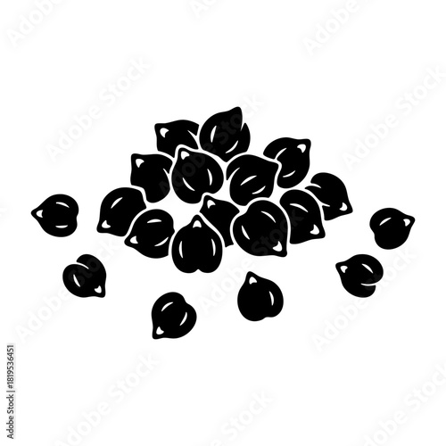 Pile of chickpeas graphic silhouette