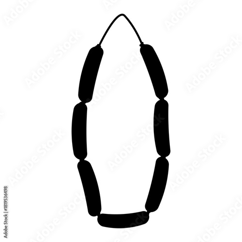 String of sausages meat icon silhouette graphic illustration