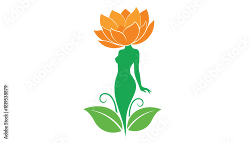 A serene fusion of human spirit and botanical elegance in vibrant harmony