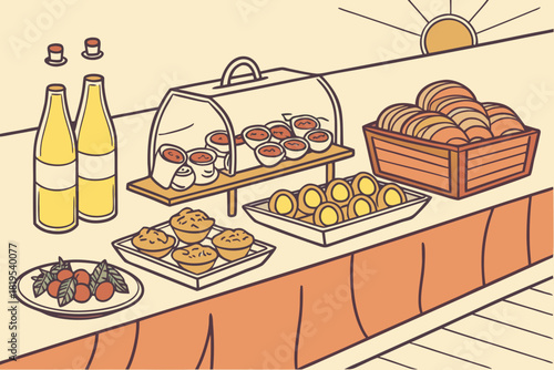 Breakfast Buffet Illustration