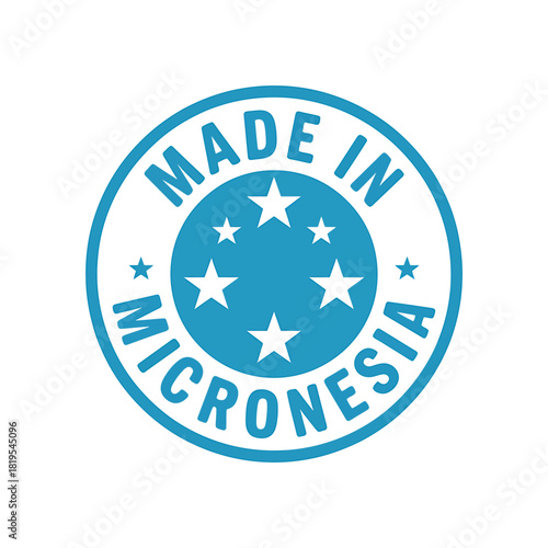 Made in micronesia product origin label with stars icon design