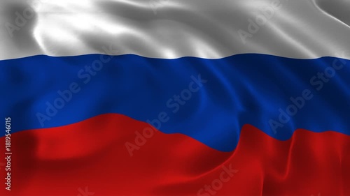 Realistic Russia flag waving in a seamless loop with detailed fabric texture perfect for Russia Day, Victory Day, national events, government celebrations, and 4K visual presentations