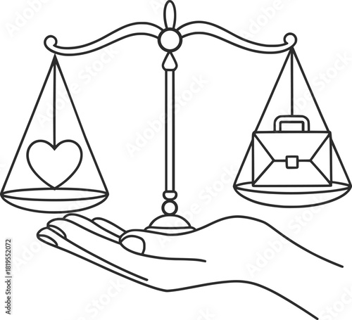 Balancing Love and Career on the Scales of Life.