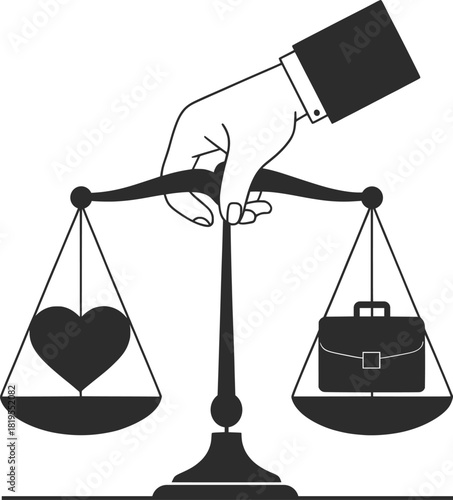 Balancing Love and Career on the Scales of Life.