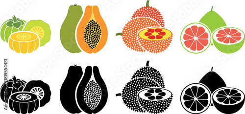Fruit logo. Isolated fruit on white background