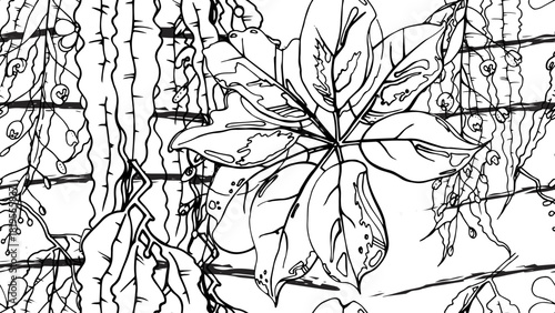 black and white image of a tree