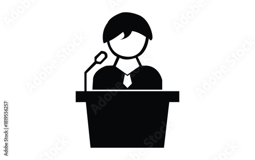 Speaker icon isolated on white background presentation speech orator sign