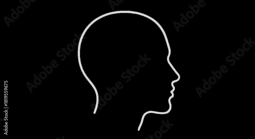 Conceptual Outline of a Human Head Symbolizing Mind and Consciousness