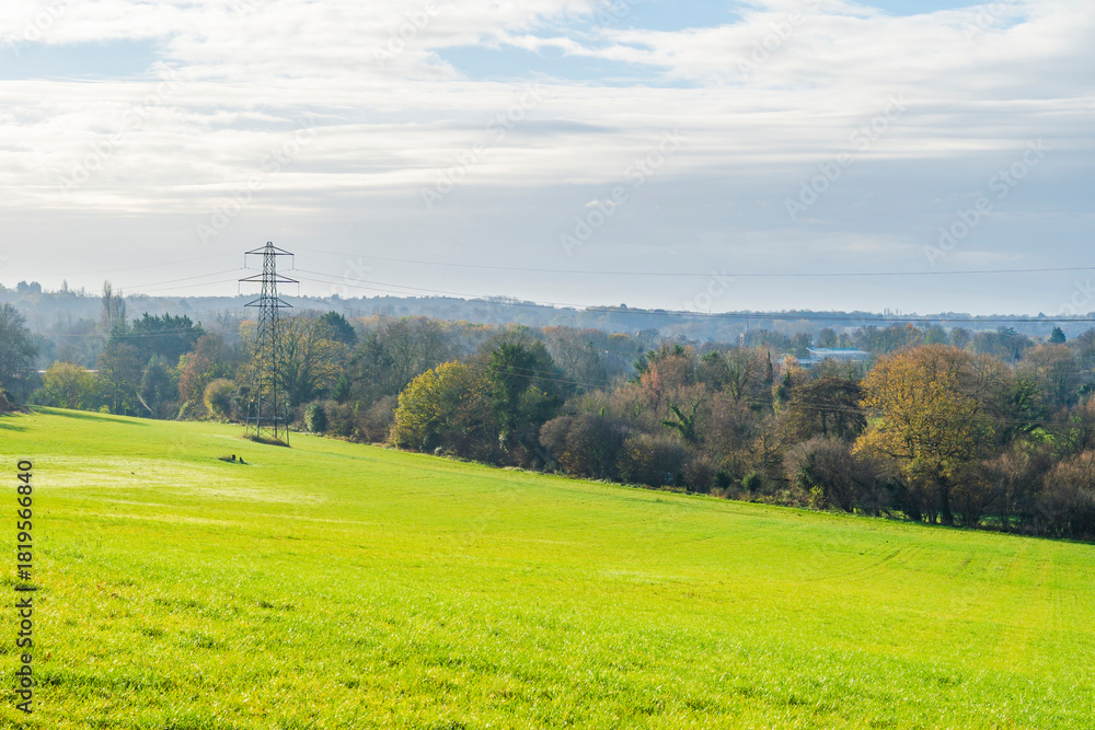 Naklejka premium View of open countryside in Croxley Green, Herdfordshire.