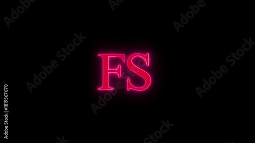 Fs letters glowing in neon light cinematic footage