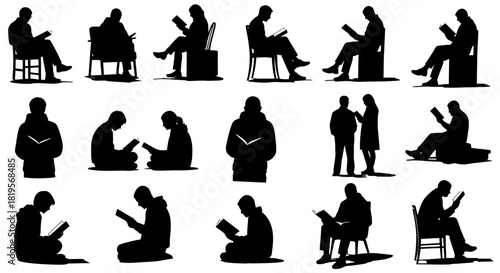 Diverse individuals finding knowledge and solace in the pages of books