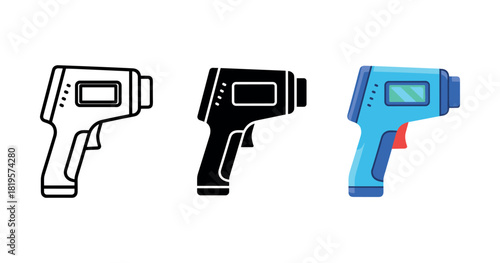 Infrared thermometers: outline, silhouette, and colorful variants